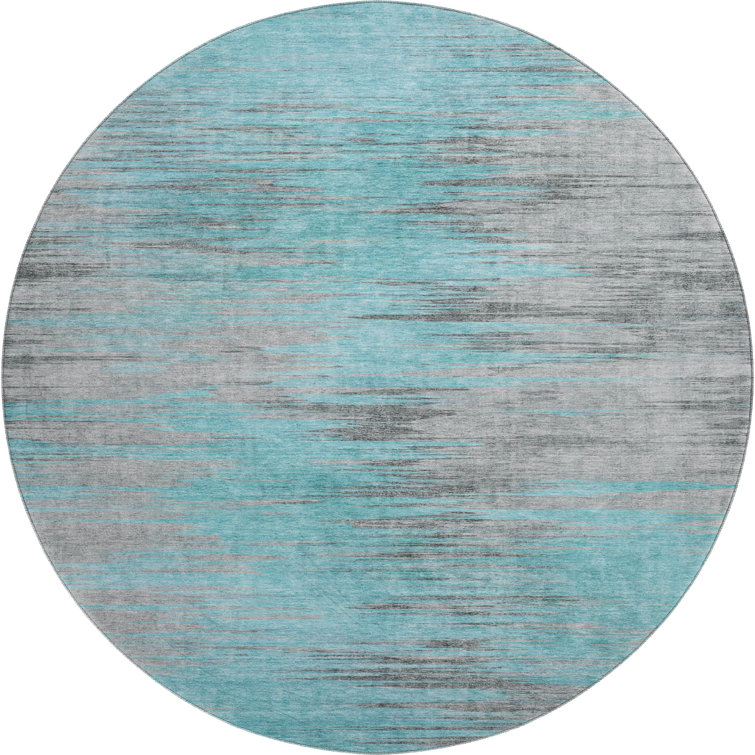 Premium Machine Washable Prisco Teal Rug