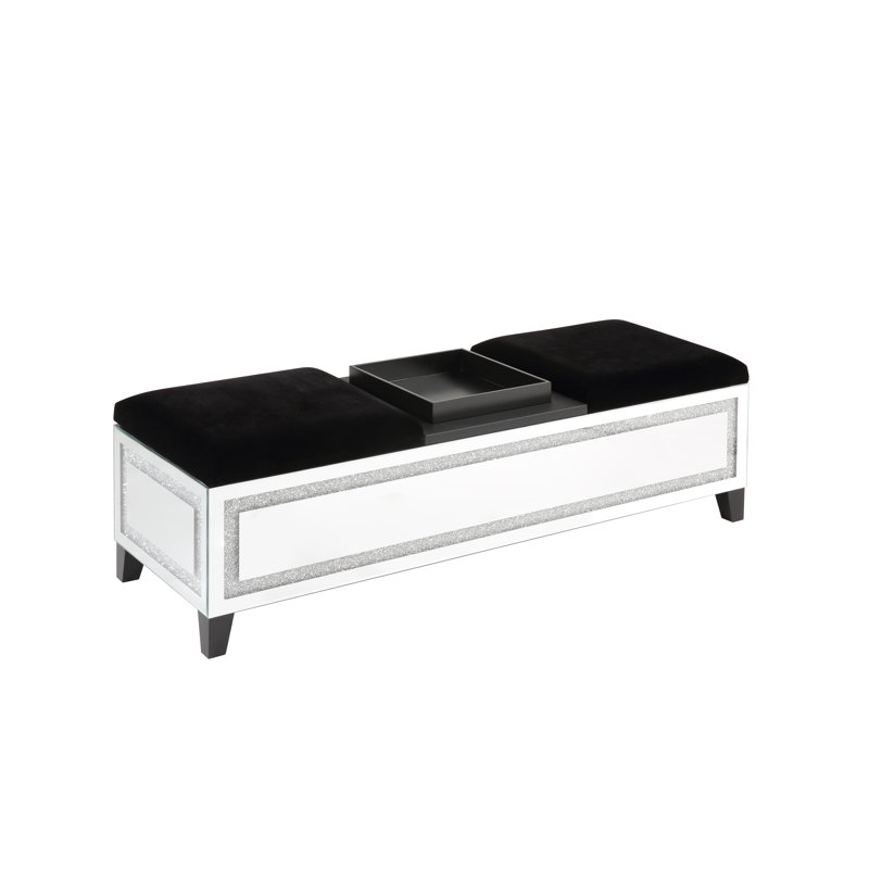 Banc de rangement rembourré en similicuir Athen