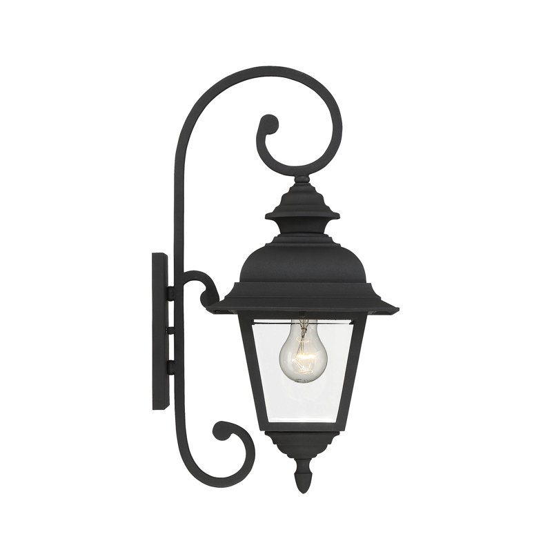 Hartnett 19.5 H Outdoor Wall Lantern in Textured Black, Textured Black