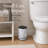 Carrara Noir Small Bathroom Step Trash Can with Lid, 0.8 Gallon, Marble Look