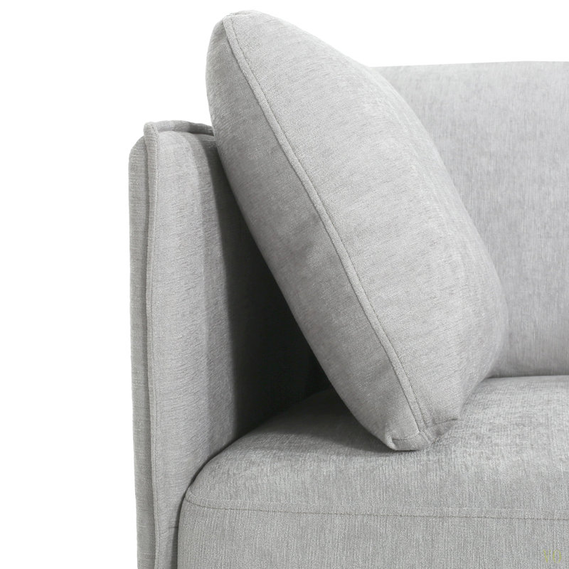 Méridienne de 39 po d'époque avec revêtement en polyester, structure en bois massif et pieds en acier, sièges d'appoint confortables pour le salon, la chambre à coucher ou le bureau