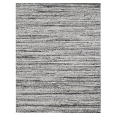 Tapis gris en laine tissé à plat à la main Heaven