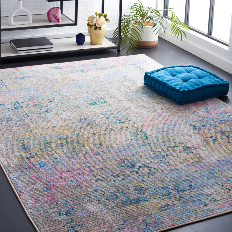 Tapis abstrait lavable à la machine Iraiz Sequoia Performance, Rectangle 6 pi 7 po x 9 pi