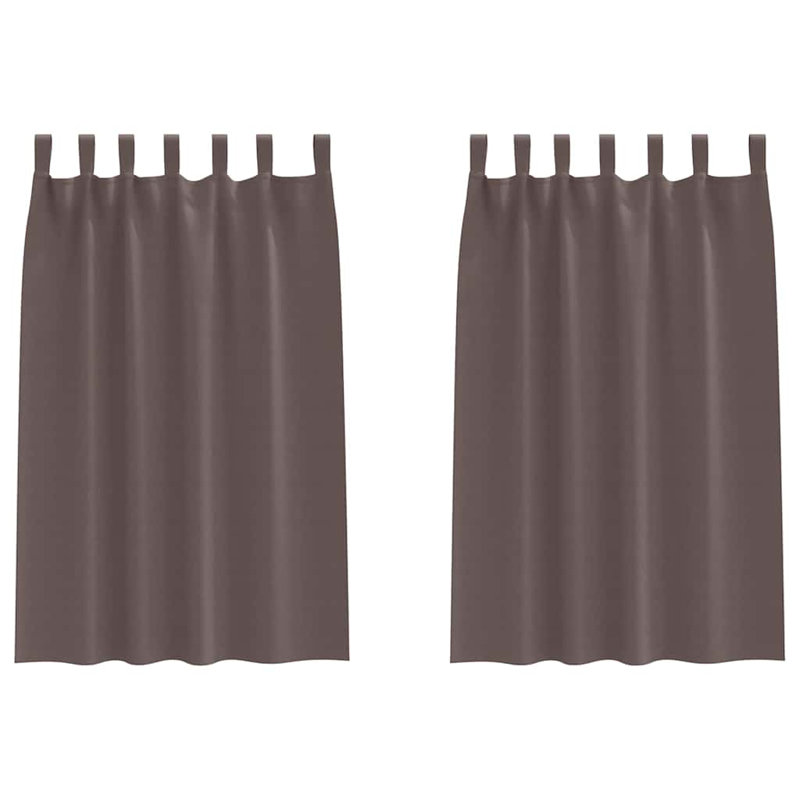 Curtains With Curtains 2 Pcs Polyester, 175cm Width x 140cm Drop, Dark Brown