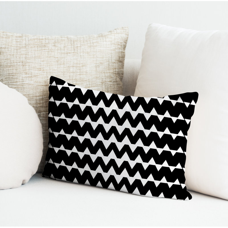 Housse et insert de coussin rectangulaire en polyester pour l'intérieur et l'extérieur, Noir