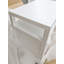 Table de chevet blanche moderne avec 2 tiroirs et tablette ouverte Vast