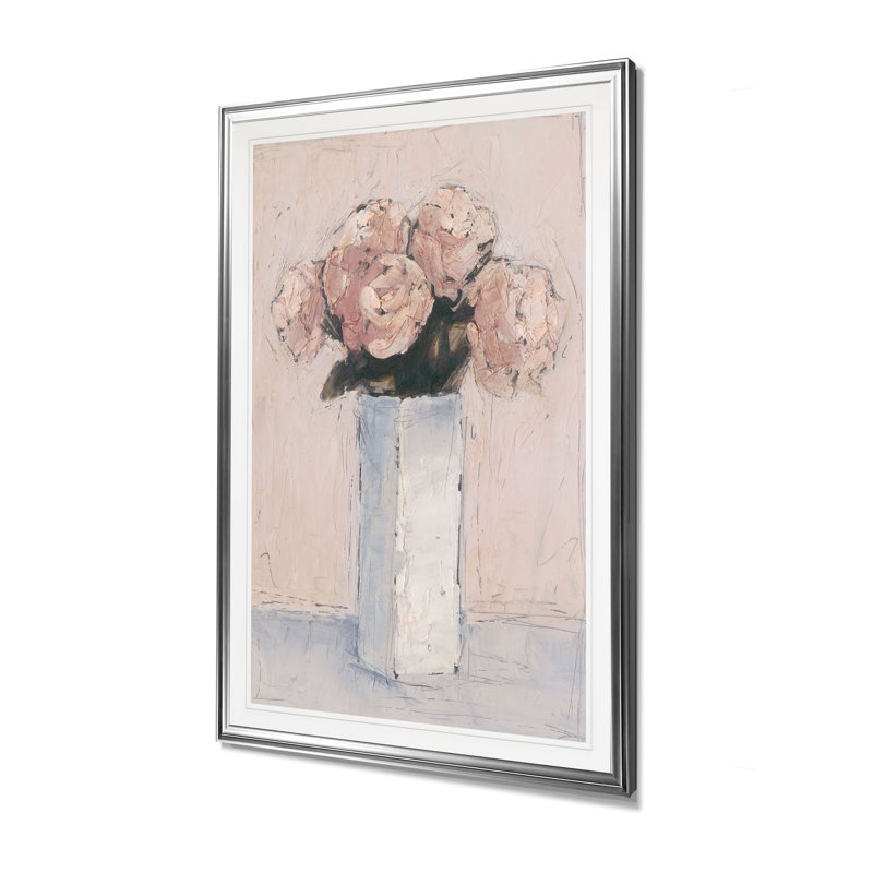 « rosé fleurs i », reproduction, H 27 po x l 18 po x P 1,5 po, Toile tendue