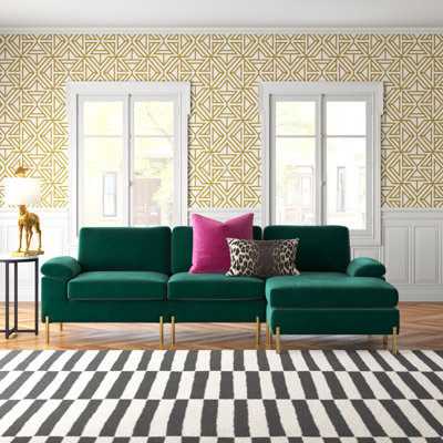 Lian Velvet L-Shaped Sectional Reversible