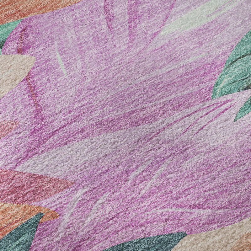 Premium Machine Washable Elize AMF1493 Floral Rug, Rectangle 8' x 10'