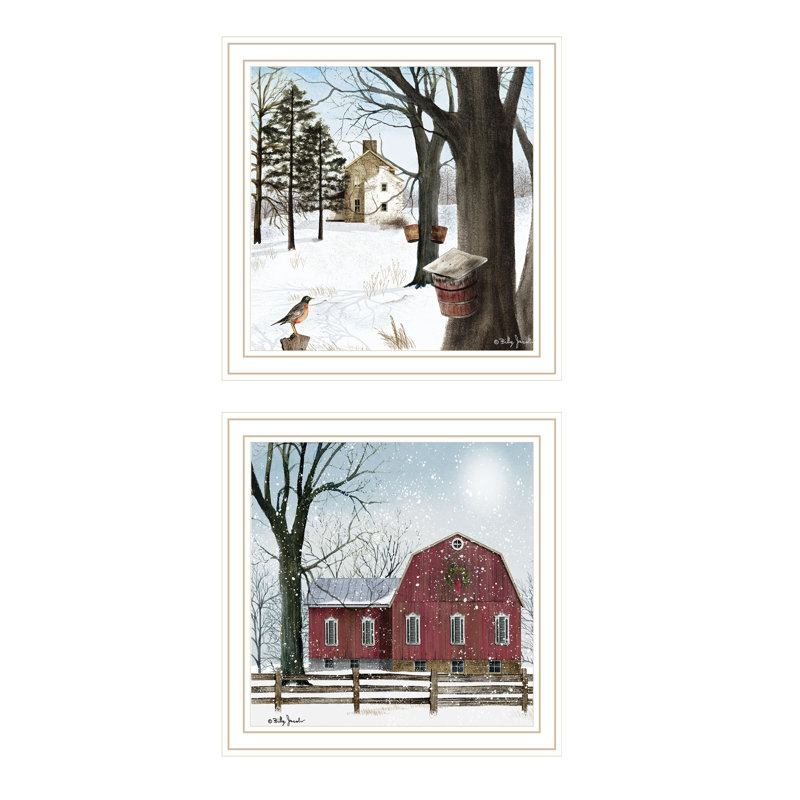 «August Little», August Wall®, 2 pièces «A Little Snow, Waiting For Spring Spring», impression murale pour salon, chambre à coucher, impression murale pour la décoration intérieure par Billy Jacobs
