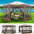 15x15ft Extra Large Pop-Up Gazebo Canopy Tent with Mosquito Netting-106897508