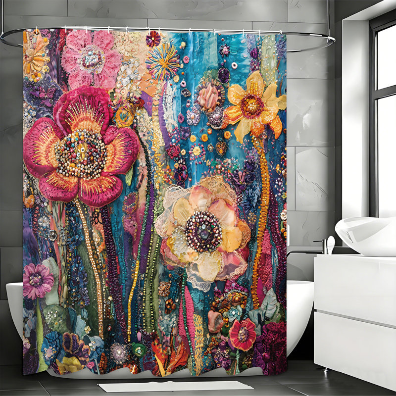 Rideaux de douche avec crochets inclus