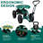 Green Garden Scooter With 360 Degree Swivel Seat & Extendable Handle & Tool Tray