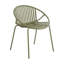 Ensemble de salle à manger d'extérieur moderne 7 pièces avec chaise empilable, vert