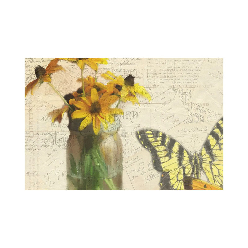 Carte Postale Sunflowers by Kimberly Allen - Wrapped Canvas Print, 66.04 cm H x 45.72 cm W x 3.175 cm D