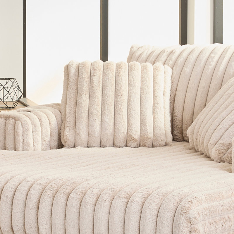 Méridienne surdimensionnée Algona avec porte-gobelets Algona, Beige