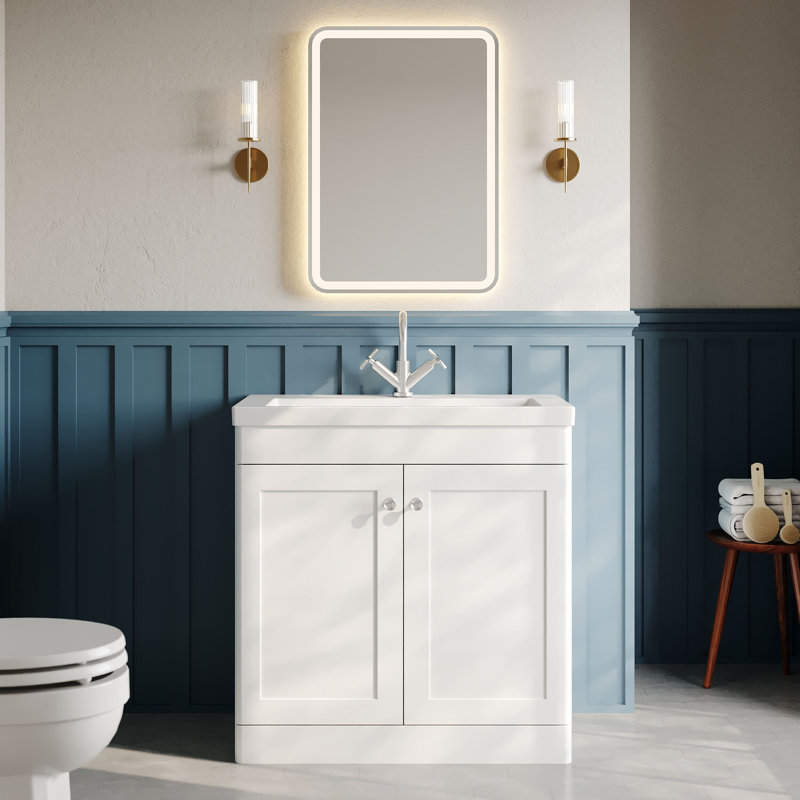 Classique Bathroom Vanity, Satin White, 81.3 cm W