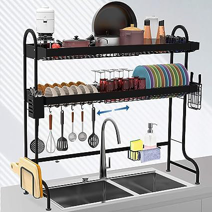 https://assets.wfcdn.com/im/68488245/compr-r85/2544/254496786/sink-dish-drying-rack-3-tier-stainless-adjustable-kitchen-counter-organizer-drainer-6-utility-hooks.jpg