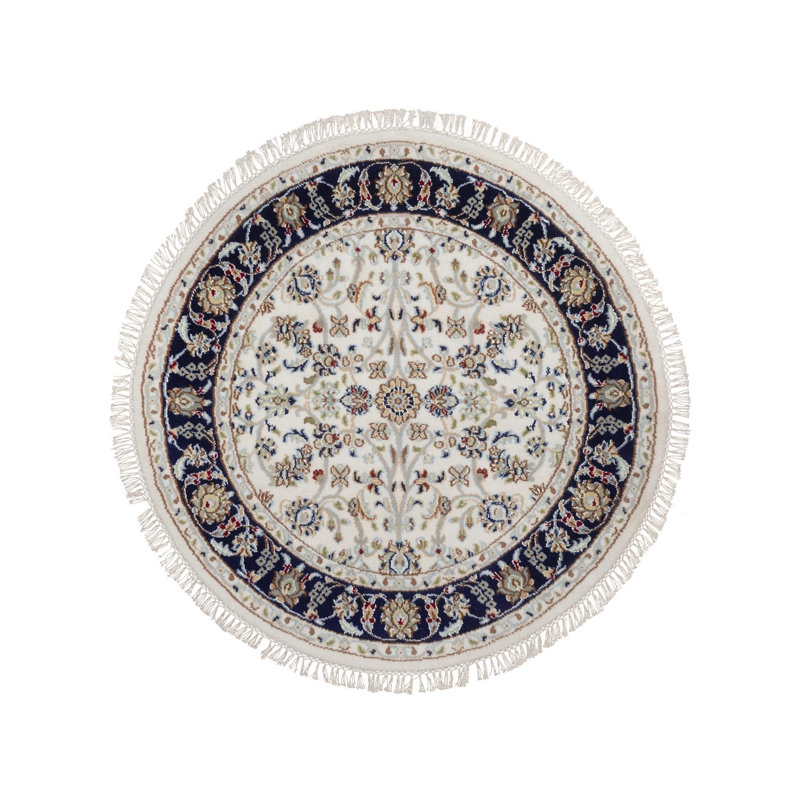 Tapis oriental blanc perle 3 pi 3 po x 3 pi 3 po Nain