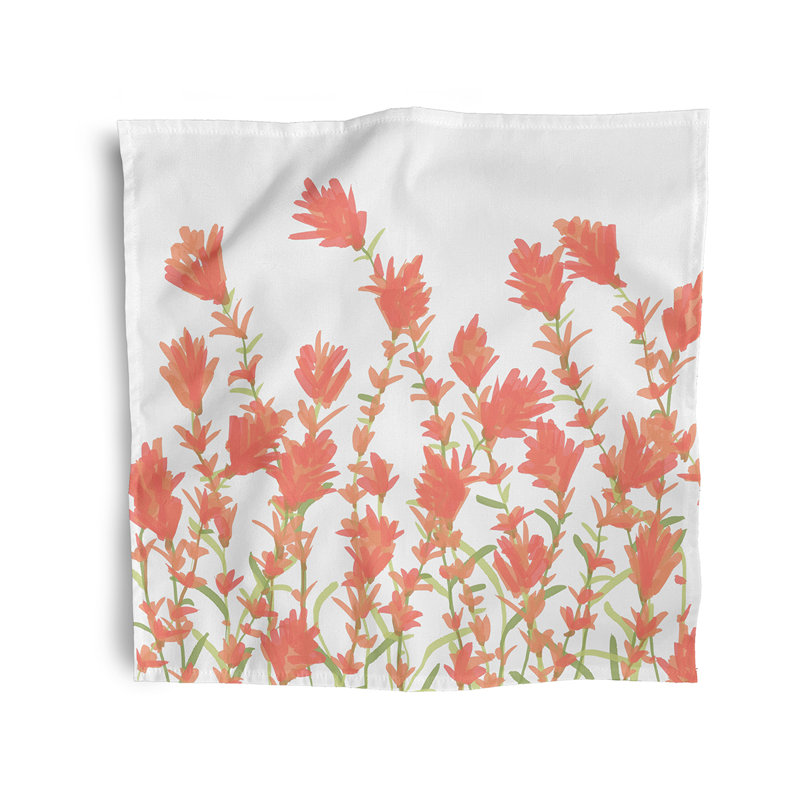 Chace Polyester Floral Square Napkin, Coral