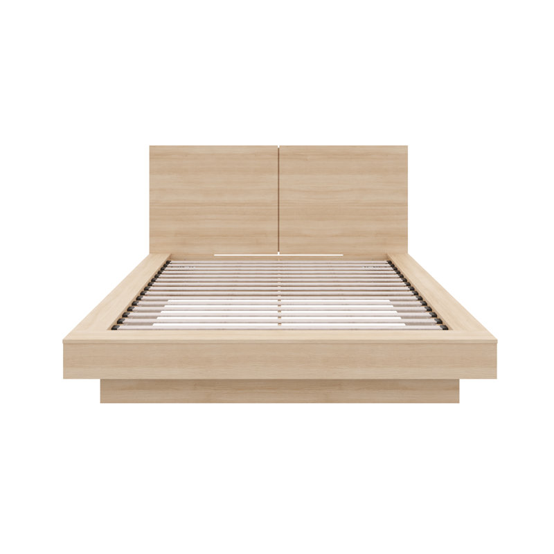 Lit plateforme avec tête de lit Napa, Beige, Roi