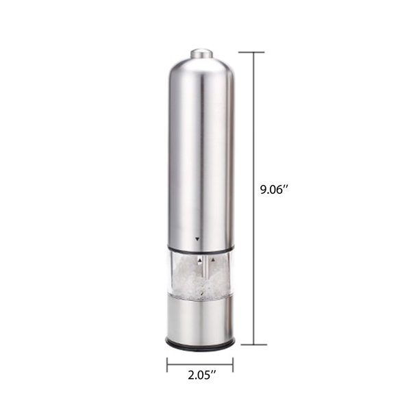 Aptoco Roundhead Electric Salt and Pepper Grinder, Stainless Steel