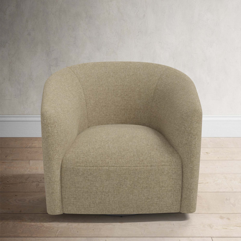 Marita 32" Barrel Chair, Zuma Natural Textured Linen