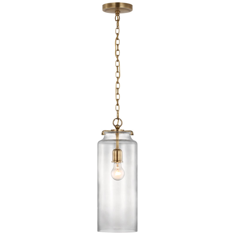 Katie 1 - Light Pendant, Hand-Rubbed Antique Brass, Clear