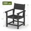 Chaises de salle à manger de patio en PEHD, 2 places, avec accoudoirs, en polyéthylène, résistantes aux intempéries (lot de 2)-1984179771