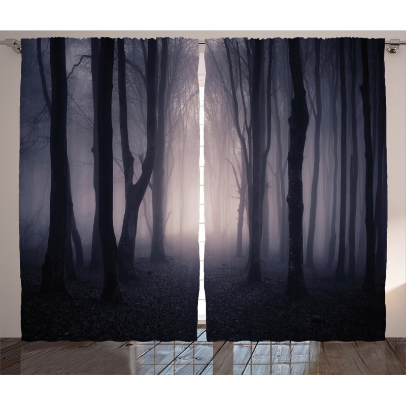 Forest Semi-Sheer Rod Pocket Curtain Panels, 54" x 108"