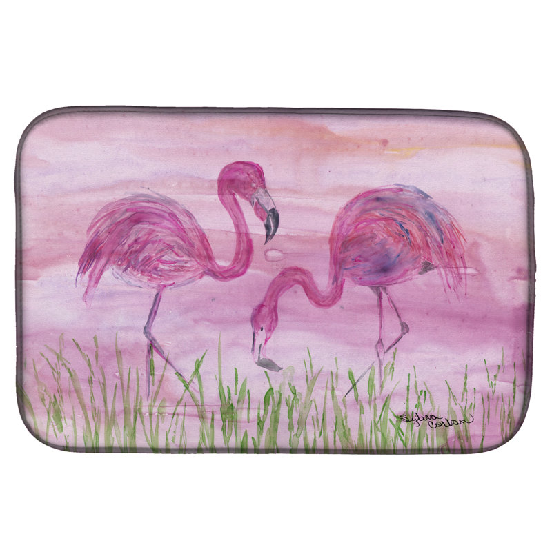 Tapis de séchage flamant roses