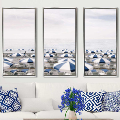 "Seaside 7" par Carina Okula, reproduction sur toile flottante 3 pièces