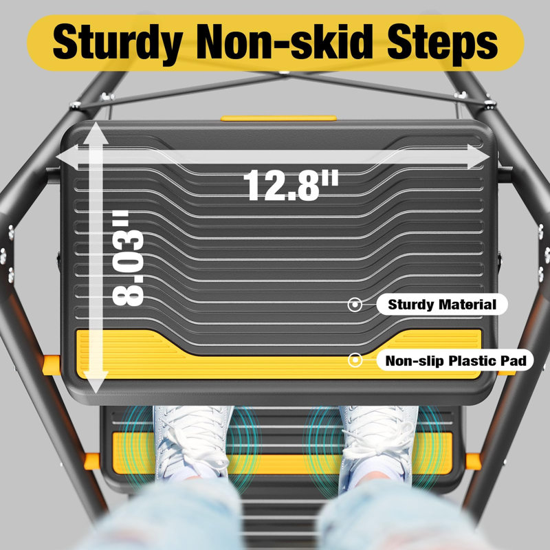 3 Step Ladder, Heavy-Duty 150KG Capacity