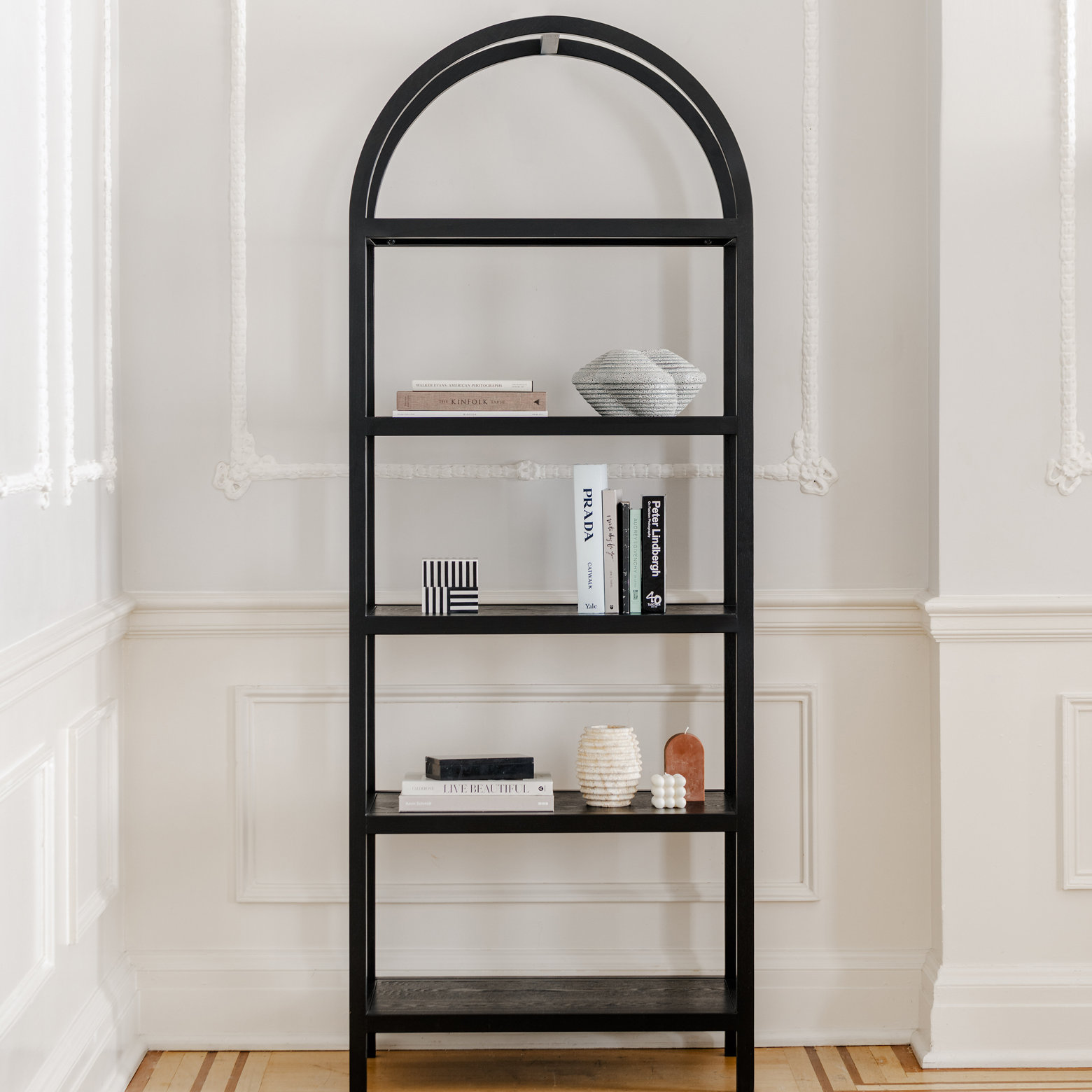 Mishra 30" Oak Bookcase, Black