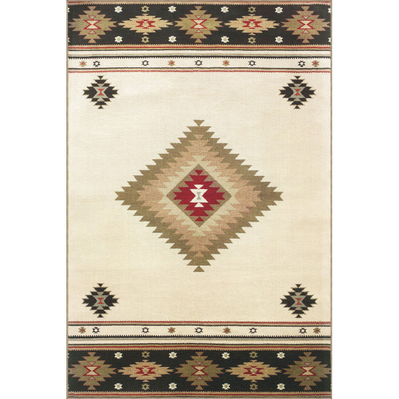Tapis géométrique Wicker Design, Rectangle 2 pi 6 po x 4 pi 11 po