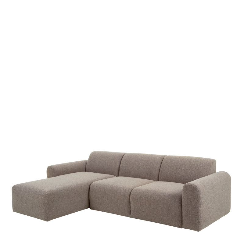 2 Seater Sofa & Chaise, Beige, Left Hand Facing