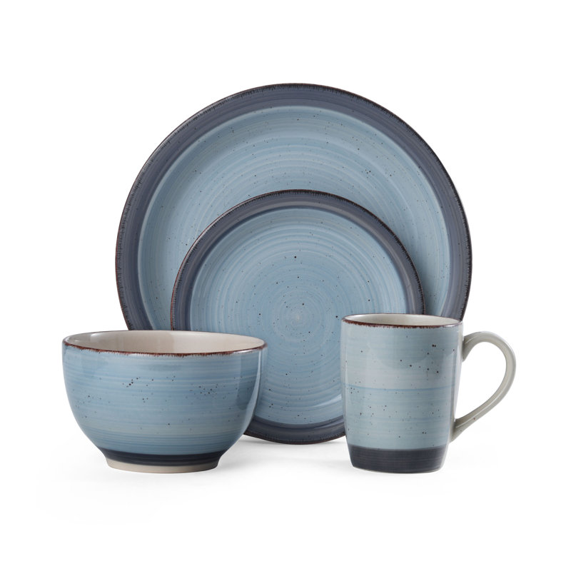 Pfaltzgraff Sadie 16 Piece Dinnerware Set, Service for 4, Blue