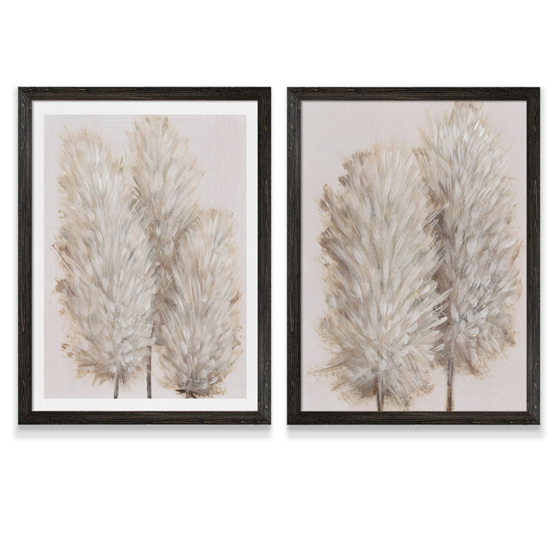 «Pampas Grass III» par Vincent Van Gogh - ensemble de reproductions d'art encadrées, Toile avec encadrement ébène