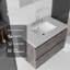Meuble-lavabo suspendu de 76 cm avec lavabo, tiroir à fermeture amortie, comptoir et dosseret en marbre synthétique blanc granité de 5 cm, contreplaqué
