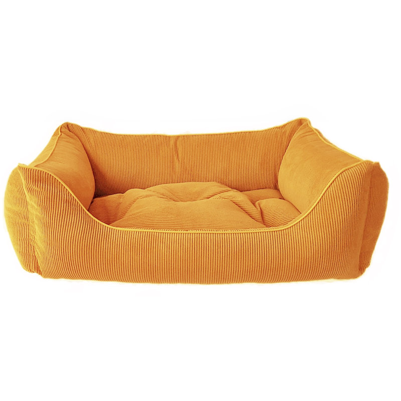 Orthopedic Polyester Pet Bed, Large (90cm W x 60cm D x 30cm H), Yellow