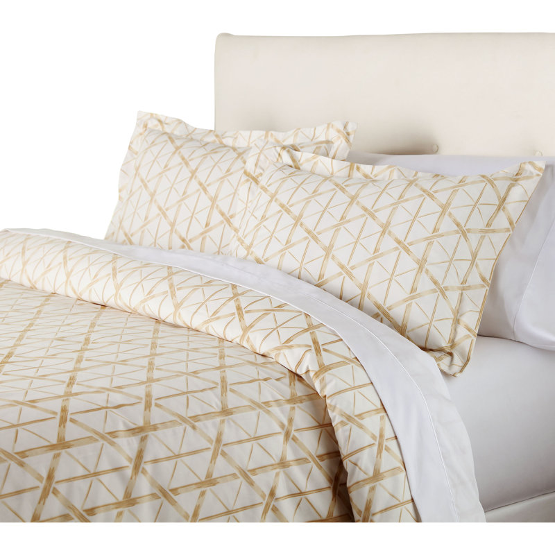 Modern & Contemporary Cotton Percale Geometric Shapes Duvet Cover, King Duvet Cover