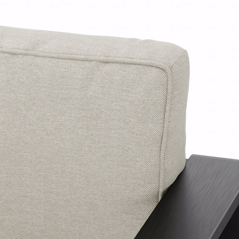 Causeuse d'extérieur, finition noire MP1 avec coussin beige Bay