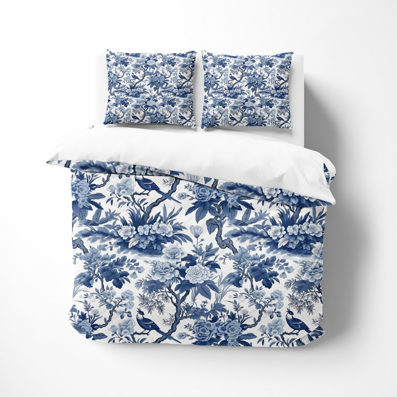 Floral Duvet Cover, King Duvet Cover + 2 King Pillowcases