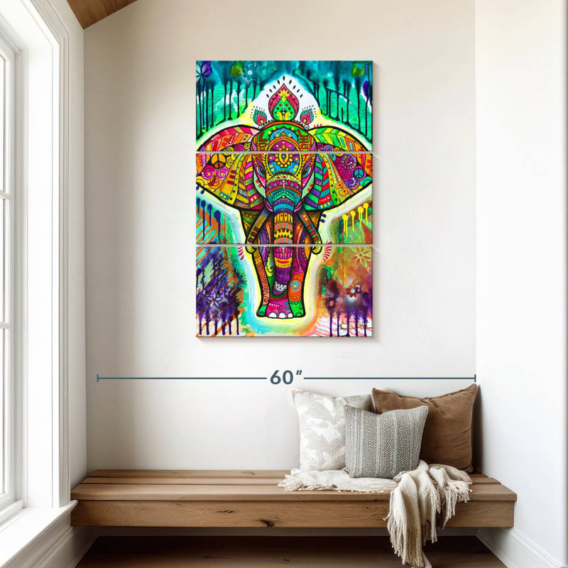 Brampt Rainbow Elephant II, 45" H x 28" W