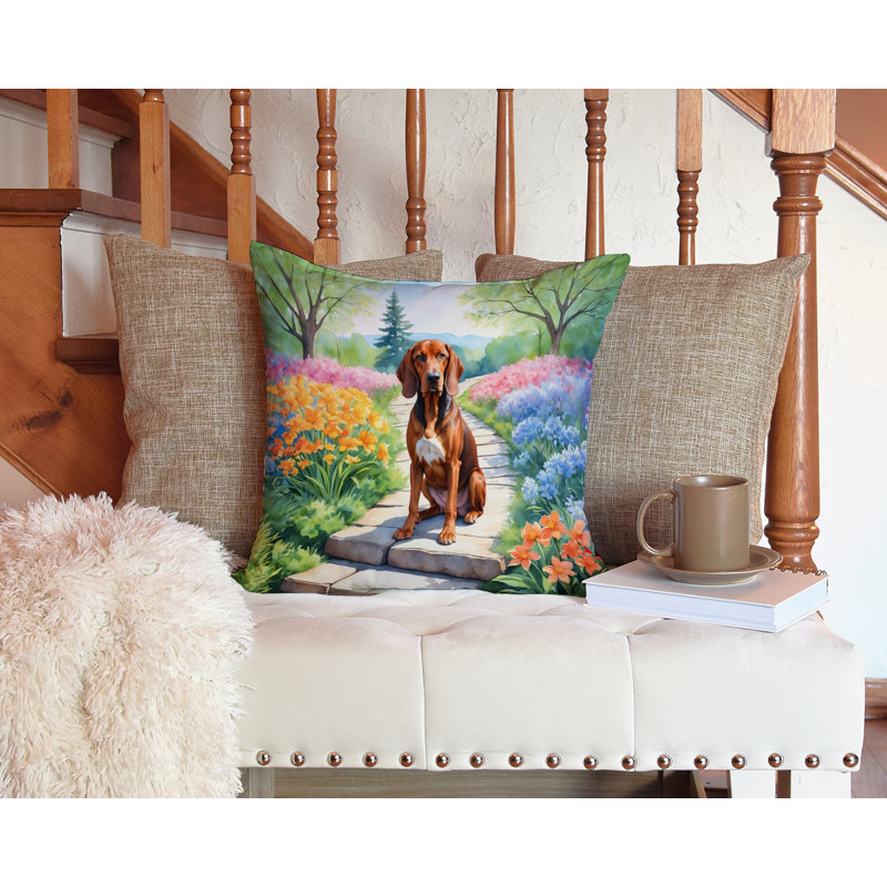 Spring Path Other/No Pattern Indoor/Outdoor Throw Pillow, 14"H x 14"W