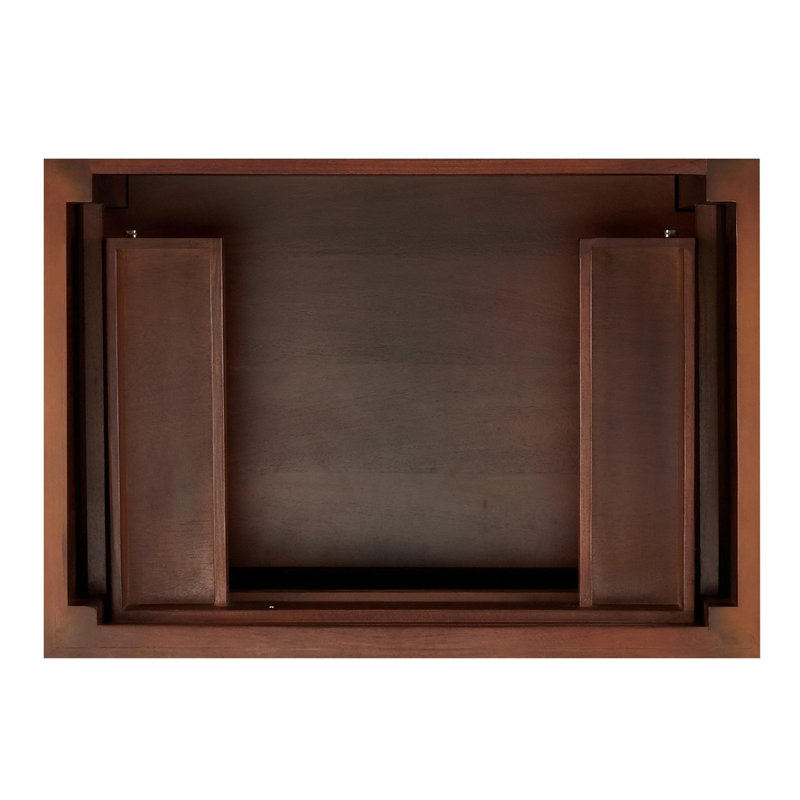 Elmdale 30" Freestanding Mahogany Single Basin Vanity Rectangular Undermount Sink, White, Carrara Marble, 8" Centers