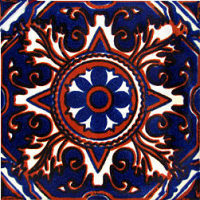 6 "x 6" 4 pièces TalaMex Romalio carreaux d'argile mexicains faits à la main dosseret dosseret mosaïque
