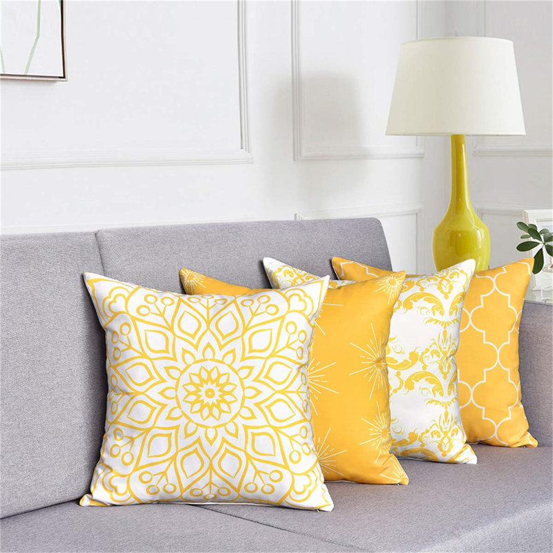 Kyriakos Grey Square Throw Pillow Cover