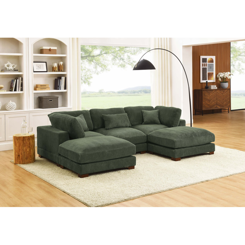 Axminster Sectional Sofa, Dark Green