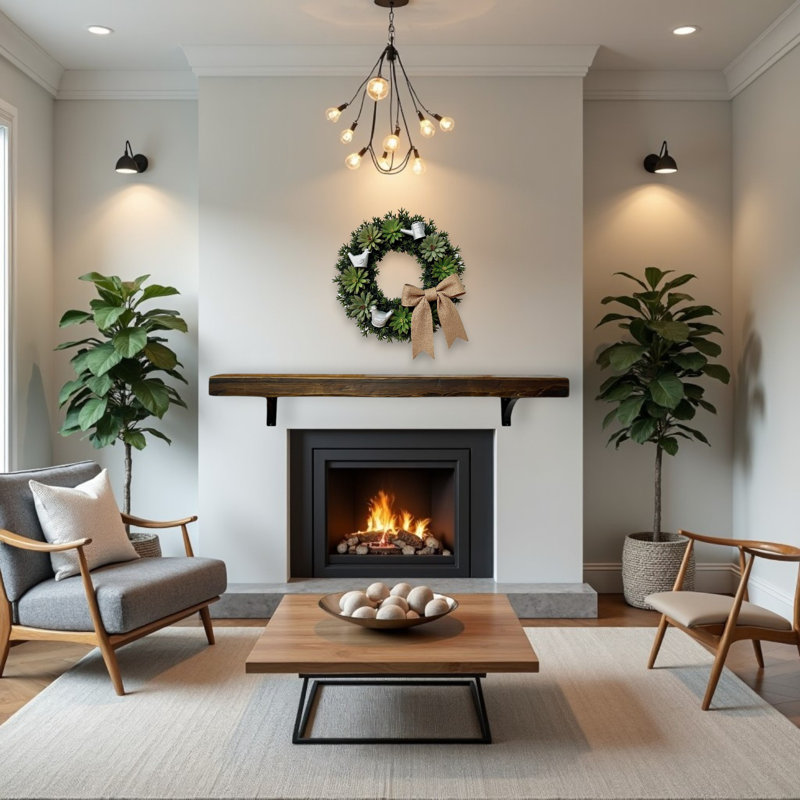 Heritage Hearth Mantel with Brackets, 8" H x 84" W x 8" D
